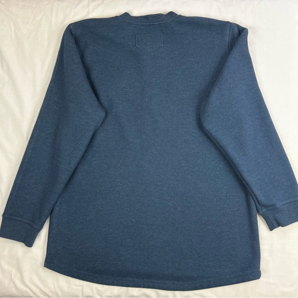 L.L. Bean Katahdin Iron Works Men's Bonded Waffle Fleece Henley Blue XL-Tall - Picture 2 of 8